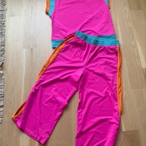 Vibrant Pink and Orange Athletic Set
